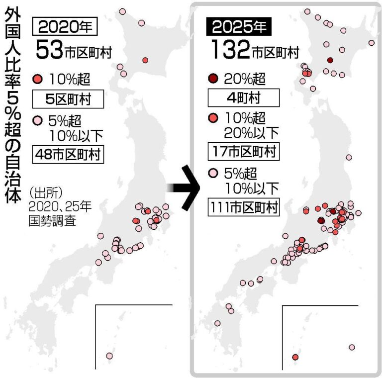 Estrangeiros já passam de 5% da população em 132 cidades japonesas