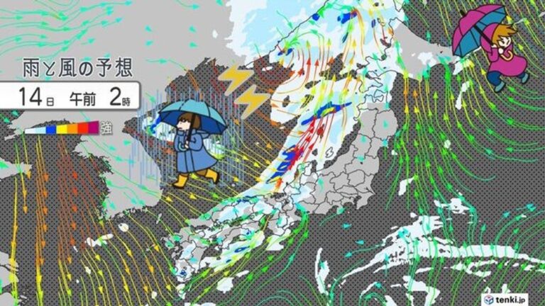 Frente fria traz tempestades e ventos fortes em todo o Japão nesta quarta-feira